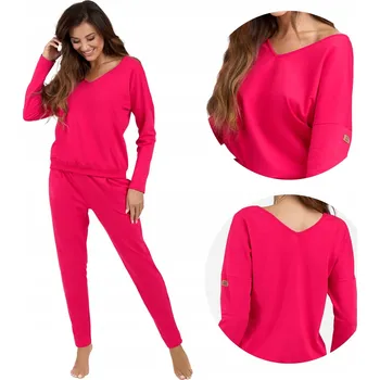 Dámské pyžamo Italian Fashion dámské teplákové soupravy bez kapuce, přes hlavu růžová velikost L