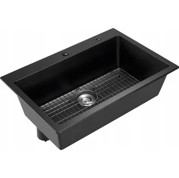 Granitový dřez SucceBuy Dřez Granitový 83,8x55,9x22,2 cm Jednokomorový Snadno se čistí