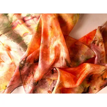 Šála Originální hedvábná šála Oranžáda s bylinkami