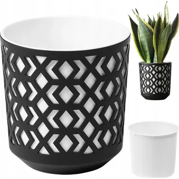 Květináč KVĚTINÁČ BALKONOVÝ OBAL MÍSA VLOŽKA DO KVĚTINÁČE DOMÁCÍ KVĚTINÁČ 14 x 15 cm