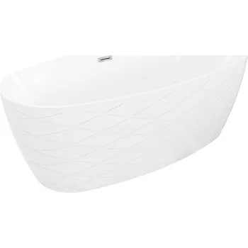 Vana MEXEN OLEA VOLNĚ STOJÍCÍ VANA VZOR 170X80 CM BÍLÁ PŘEPAD CHROM