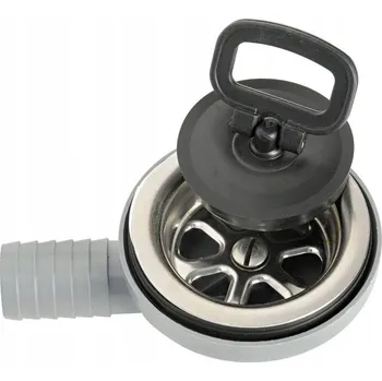 Sifon Rohový sifon dřezu s výpustí a zátkou pro hadici Fi 25