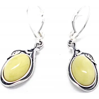 Náušnice STŘÍBRNÉ NÁUŠNICE S JANTAROM