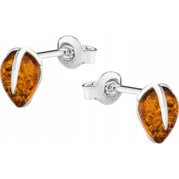 Náušnice Jemné stříbrné náušnice s baltským JANTARem
