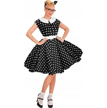 Karnevalový kostým Dámský KOSTÝM černé ŠATY šaty, kostým z 50. let