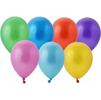 Balónek BAREVNÉ METALICKÉ FÓLIOVÉ BALÓNKY sada 10 kusů GODAN balónky mix BAREV