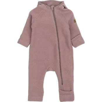 Kojenecká kombinéza MIKK-LINE Merino overal na zip s kapucí a oušky - růžový Twilight Mauve - Velikost: 98 Růžová 98