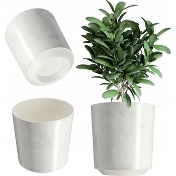 Květináč Květináč 19 cm plast bílý, šedý