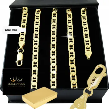 Řetízek ZLATÝ PÁNSKÝ ŘETÍZEK GUCCI PLNÝ RYZOST 925/585 POZLÁCENÝ 55cm/5,8mm DÁREK