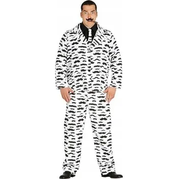 Karnevalový kostým Kostým Bílý Oblek Knír Knírač Vintage 84606 L