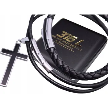 Náramek SILNÝ ŘEMÍNEK NA KRK S KŘÍŽKEM + NÁRAMEK