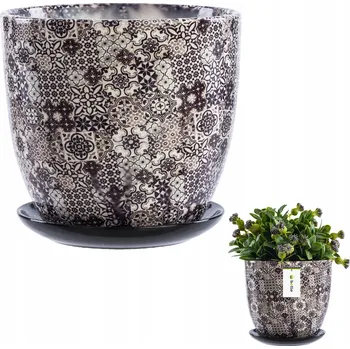 Květináč Béžový keramický Květináč Botle 16,5 cm x 16,5 x 16,5 cm