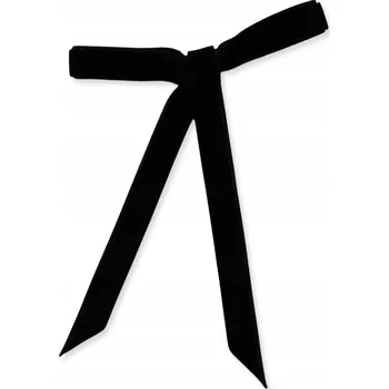 Náhrdelník SAMETOVÝ dětský ozdobný NÁHRDELNÍK s mašličkou 6X9 cm 0-5 LET ČERNÝ