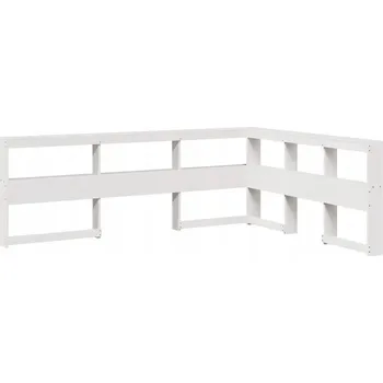 Knihovna Regálová knihovna ve tvaru L bílé 140 cm masivní borové dřevo