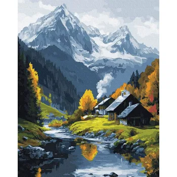 Malování podle čísel iPicasso Hranice ročních období 40x50 cm na rámu