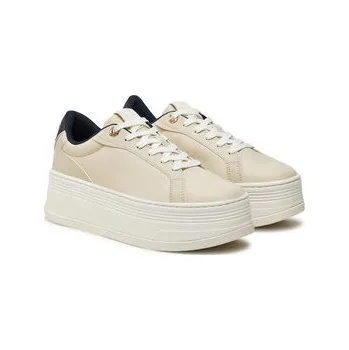 Dámské tenisky Sneakersy Tommy Hilfiger Th Platform Sneaker Triangle FW0FW08115 Béžová 40