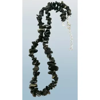 Náhrdelník Obsidian zlatý náhrdelník sekaný krátký