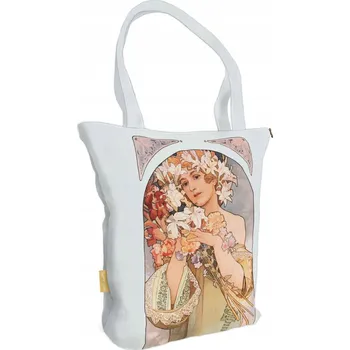 Nákupní taška přes rameno s motivem Květiny od Alfonse Muchy