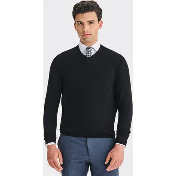 Pánský svetr Pako lorente svetr černý véčkový výstřih velikost M