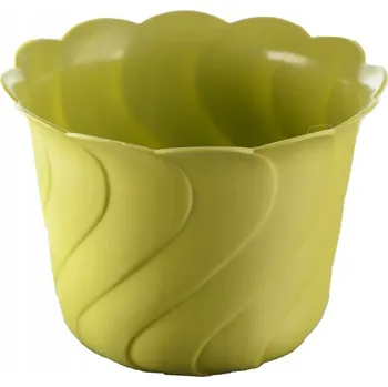 Květináč Květináč plast žlutý Omela 19 cm x 19 cm x 14 cm