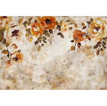 Fototapeta FOTOTAPETA KVĚTINY NA BETONU RŮŽE VINTAGE DO LOŽNICE OBÝVÁKU TAPETA 400x280