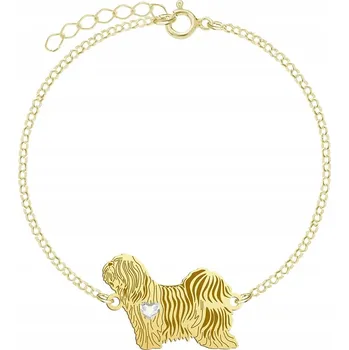 Náramek Pozlacený náramek se psem Tibetský teriér