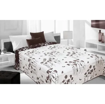 Přehoz na lůžko Luxusní oboustranný přehoz z taftu 220x240 Prima 3 hnědý