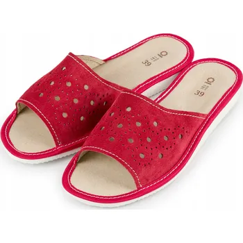 Dámské pantofle Pantofle ažurové pantofle z červené semišové kůže Pantofle Domácí Sandále 36-41