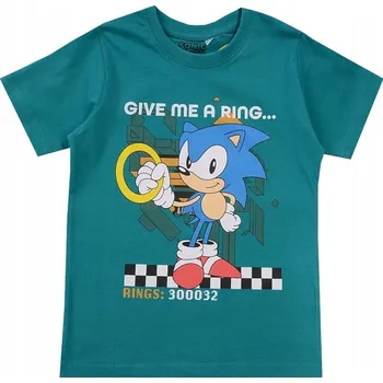 SONIC chlapecké tričko BAVLNA zelené, velikost 134 D019o