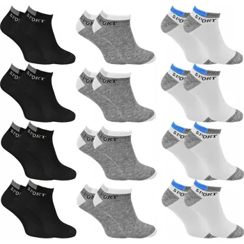Dámské ponožky Sada 12 párů Ponožky Kotníkové Ponožky pro muže, bambusové, sportovní, pohodlné, velikost 39-42