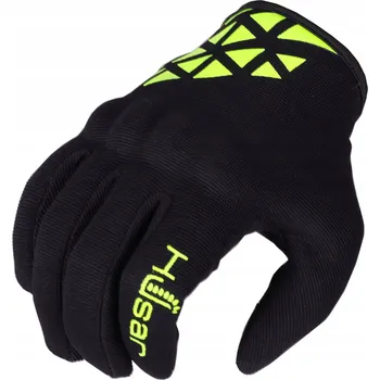 Moto rukavice Motocyklové rukavice HUSAR MOLTEN FLUO černé pánské na motorku skútr