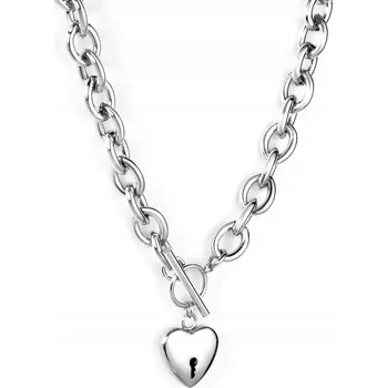Náhrdelník STŘÍBRNÝ NÁHRDELNÍK Krásné SRDCE KLÍČEK Řetízek MÓDNÍ Elegance Šik 45 cm