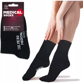 Dámské ponožky PONOŽKY TULMERO MEDICAL DÁMSKÉ BEZ GUMIČKY ZDRAVOTNÍ POLSKÉ (38-40)