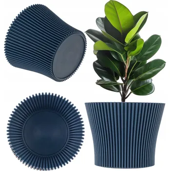 Květináč Modrý plast Květináč Kadax 13,5 cm x 13,5 x 10,5 cm