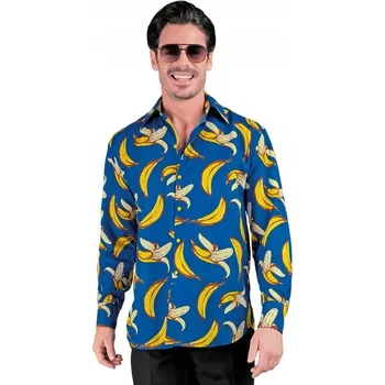 Pánská košile MODRÁ PÁNSKÁ KOŠILE S BANÁNY L/XL