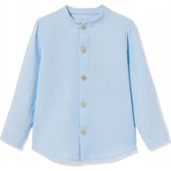 Chlapecká košile TuSzyte dětská košile s dlouhým rukávem bavlna modrá velikost 104