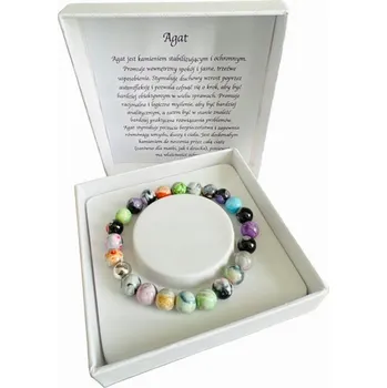 Náramek DÁMSKÝ NÁRAMEK KAMENY ACHÁT KORÁLKY