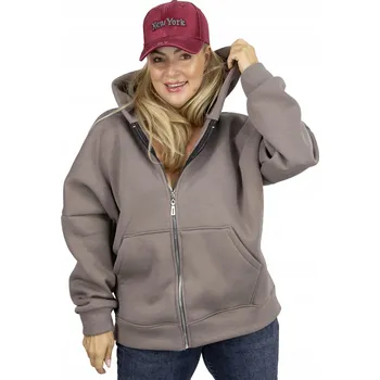 Dámská mikina Teplá mikina dámská jednobarevná basic s kapucí BROOKLYN unisize