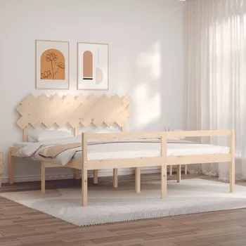 Postel zahrada-XL Postel s čelem pro seniory Super King Size masivní dřevo 3195561