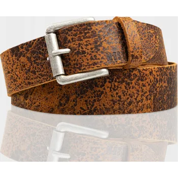 Opasek Mustang Kožený Opasek Pánský Hnědý Elegantní Ke Kalhotám V pase 90 CM