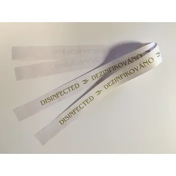 WC štětka Caretrade Páska na WC "dezinfikováno" - zelený tisk, rec.papír