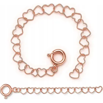 Náhrdelník Prodloužení řetízku pozlacené 6 cm, nastavitelná délka pro náhrdelník STŘÍBRO 925