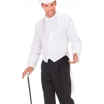 Karnevalový kostým Kostým Bílý Frak se Saténovou Podšívkou a Saténovým Límcem M