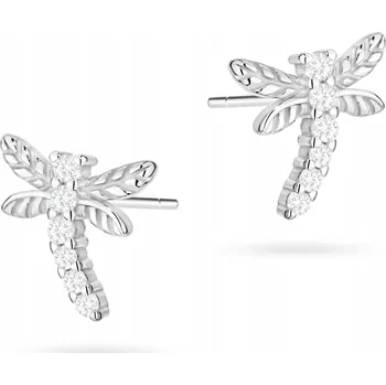 Náušnice STŘÍBRNÉ Dámské NÁUŠNICE ryzost 925 Vážky se Zirkony na Puzetku