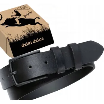 Opasek DZIKI DżINS úzký kožený opasek dámský 80 cm černý lícová kůže dárek