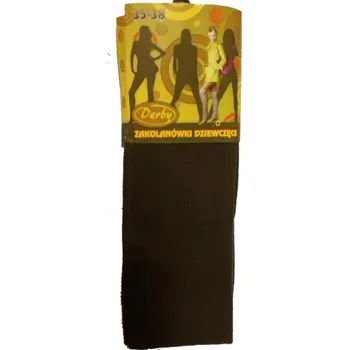 Ponožky nadkolenky DERBY ZA-06 hnědé hladké 35-38