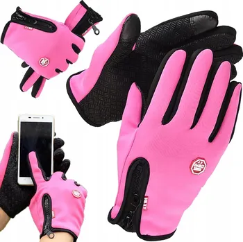 Cyklistické rukavice ZIMNÍ RUKAVICE SPORTOVNÍ XL DOTYKOVÉ NA KOLO BĚHÁNÍ UNIVERZÁLNÍ