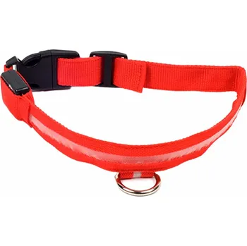 Obojek pro psa Svítící LED obojek AG232 - Svítící LED obojek pro psy a kočky, nastavitelná délka 32 - 37cm Barva: Červená