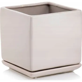 Květináč Květináč keramika béžová Polnix 12 cm x 12 x 12 cm