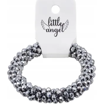 Náramek Gumička do vlasů s korálky stříbrná - náramek 2v1